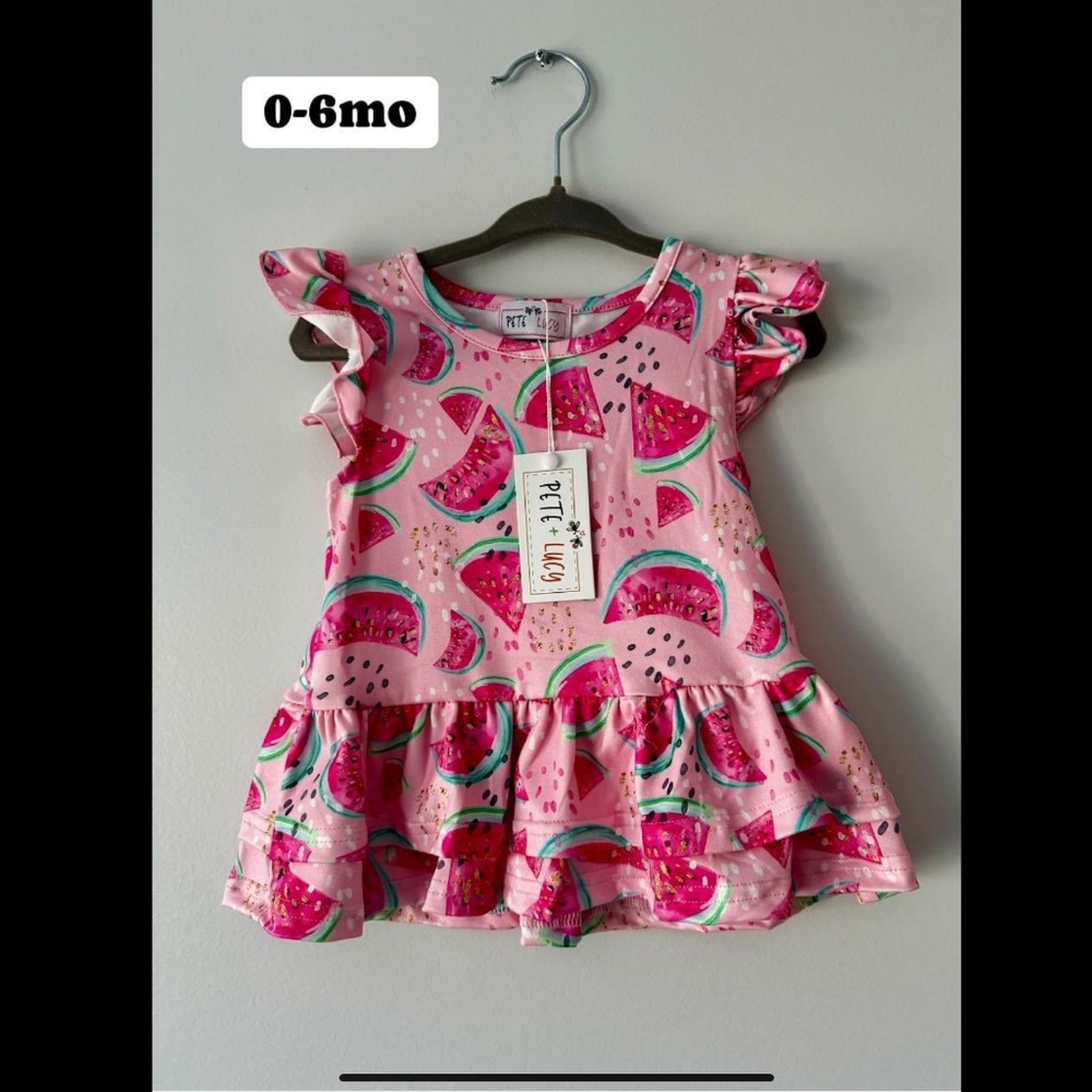 Infant dress  size 0-6mo  NWT plush fabric  Pete + Lucy